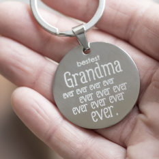 Hampers and Gifts to the UK - Send the Personalised Bestest Grandma Ever Ever Keyring
